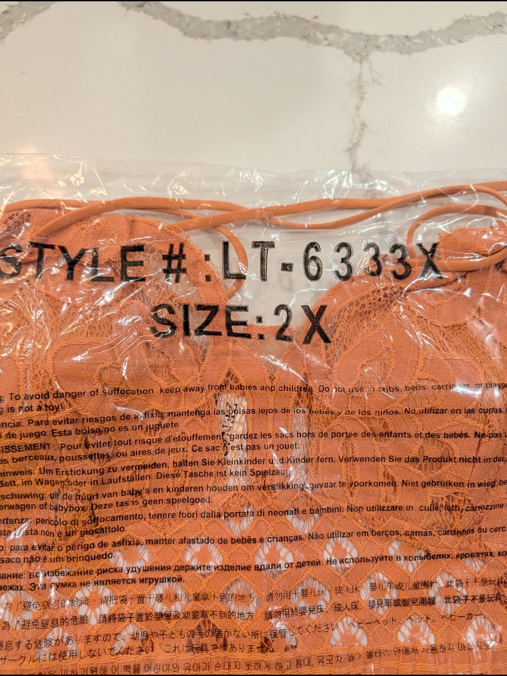 Zenana PLUS 1X 2X Lace Bralette - Butter Orange - Picture 3 of 4
